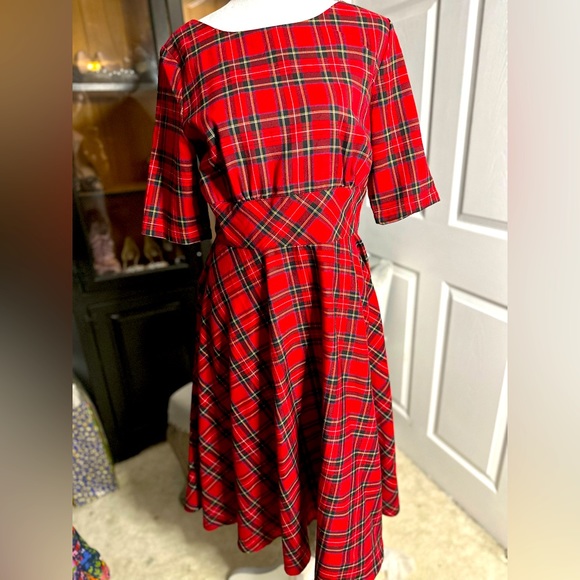 Hell Bunny Dresses & Skirts - Hell Bunny size UK 14/ US 10 holiday plaid retro style dress